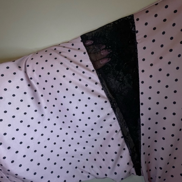 Satin Polka Dot Robe | Lilac | La Vie En Rose | S/M - Picture 3 of 3